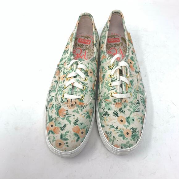 Keds x Rifle Paper Pink Green Wildflower Triple Decker Platform Sneaker Floral 9 - Picture 7 of 8